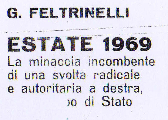Feltrinelli Estate 1969