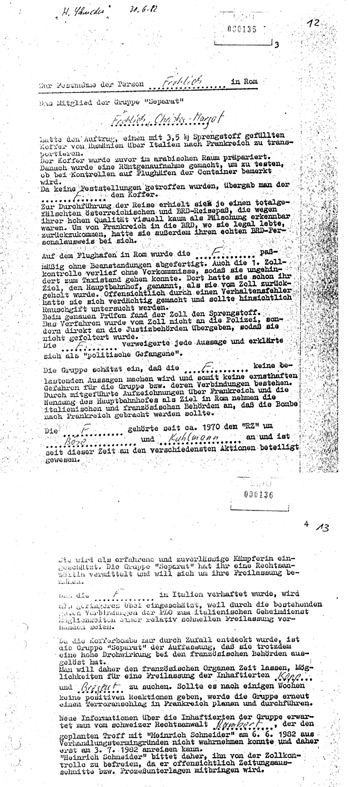 Il documento della Stasi